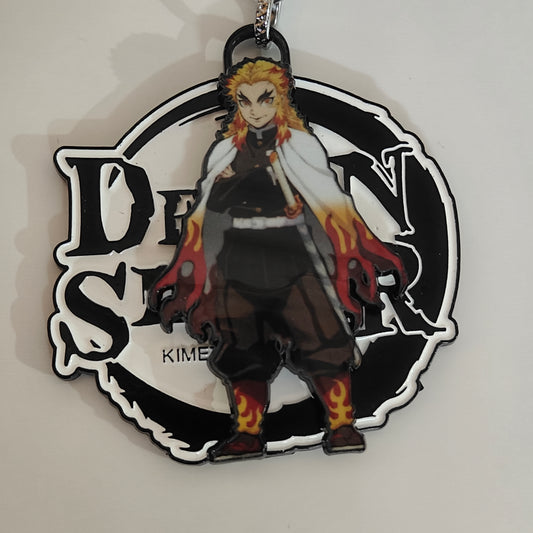 Kyojuro Rengoku Spinning Metal Keychain – Flame Hashira | Demon Slayer