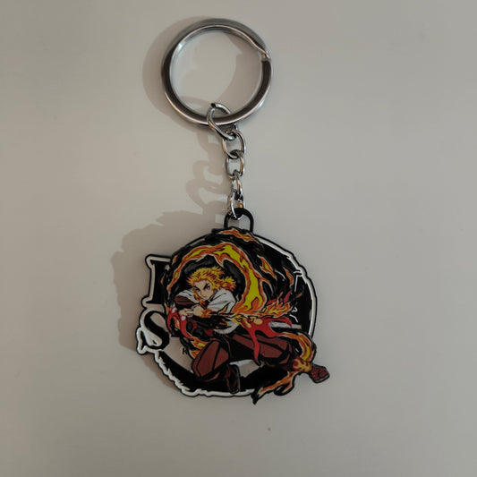 Kyojuro Rengoku Spinning Metal Keychain – Flame Hashira | Demon Slayer