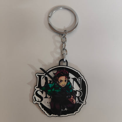 Tanjiro Kamado Spinning Metal Keychain – Iconic Attack Stance | Demon Slayer