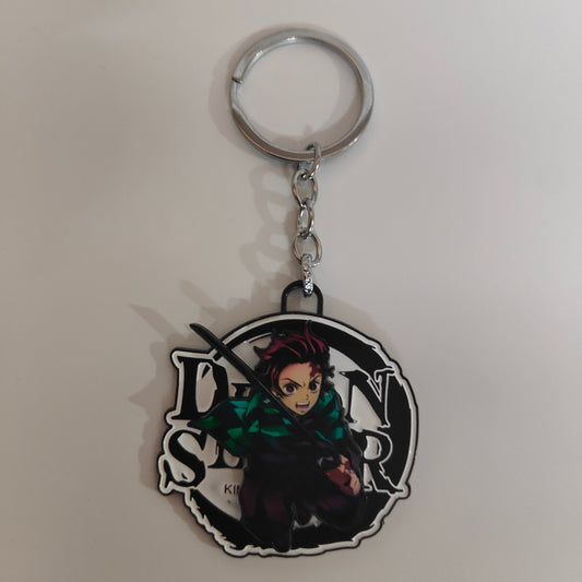 Tanjiro Kamado Spinning Metal Keychain – Iconic Attack Stance | Demon Slayer