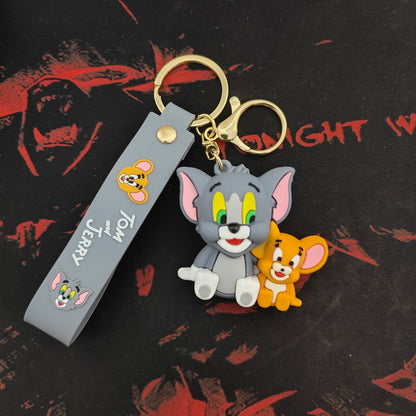 Tom & Jerry Soft Rubber Keychain – Classic Cartoon Duo Edition