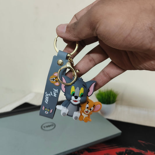 Tom & Jerry Soft Rubber Keychain – Classic Cartoon Duo Edition