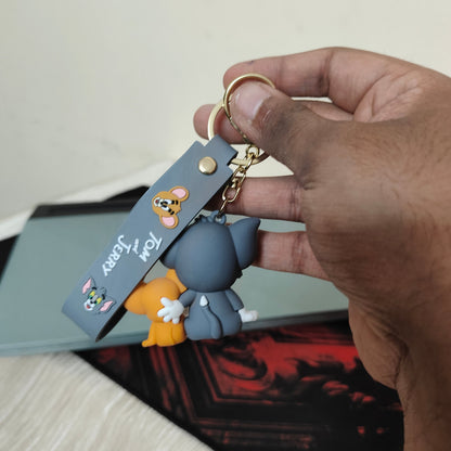 Tom & Jerry Soft Rubber Keychain – Classic Cartoon Duo Edition