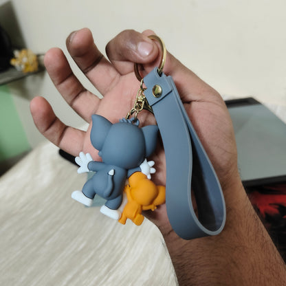 Tom & Jerry Soft Rubber Duo Keychain – Together Forever